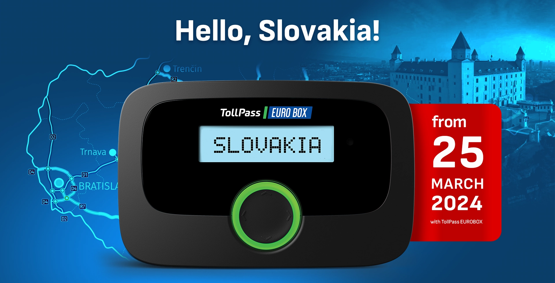 TollPass EUROBOX ile Slovakya'da ücretli geçiş hizmeti